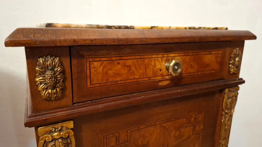 Antik 2 Nachtschränke  Frankreich Marmor ca. 1900Jh. 2