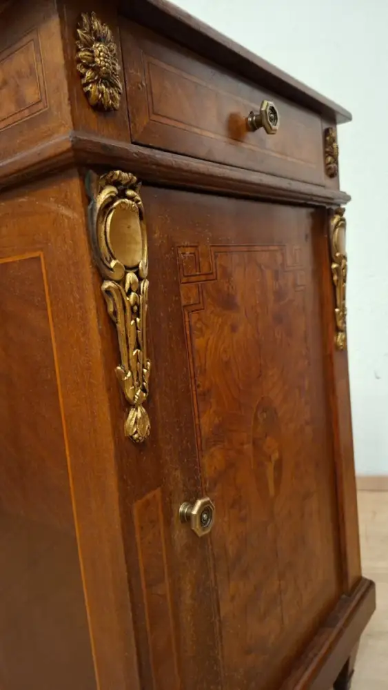 Antik 2 Nachtschränke  Frankreich Marmor ca. 1900Jh. 5