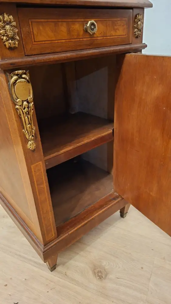 Antik 2 Nachtschränke  Frankreich Marmor ca. 1900Jh. 6