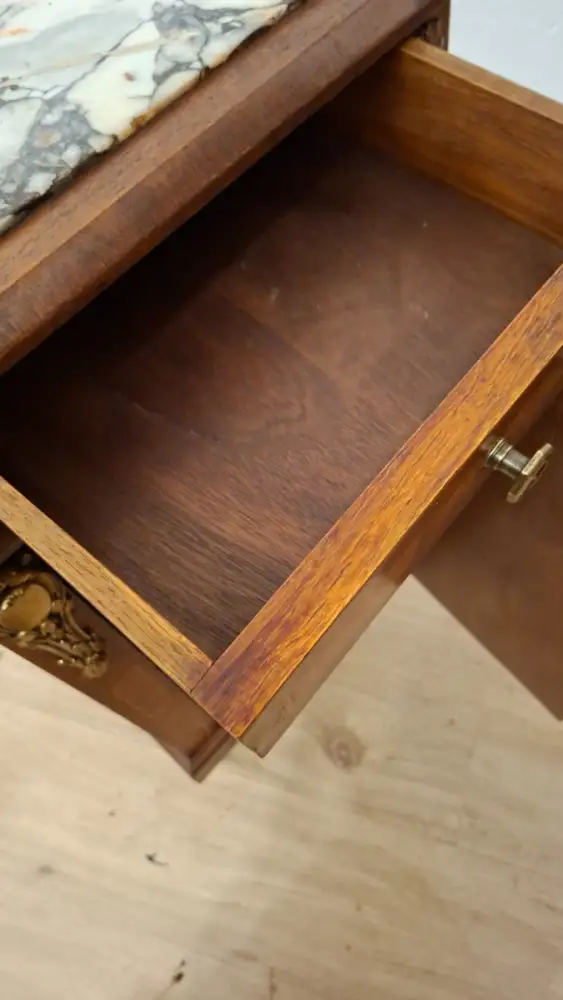 Antik 2 Nachtschränke  Frankreich Marmor ca. 1900Jh. 7