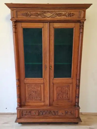 Vitrine Bibolotheksschrank Bücherschrank Herrenzimmer Gründe  Antik ca. 1900 Jh.