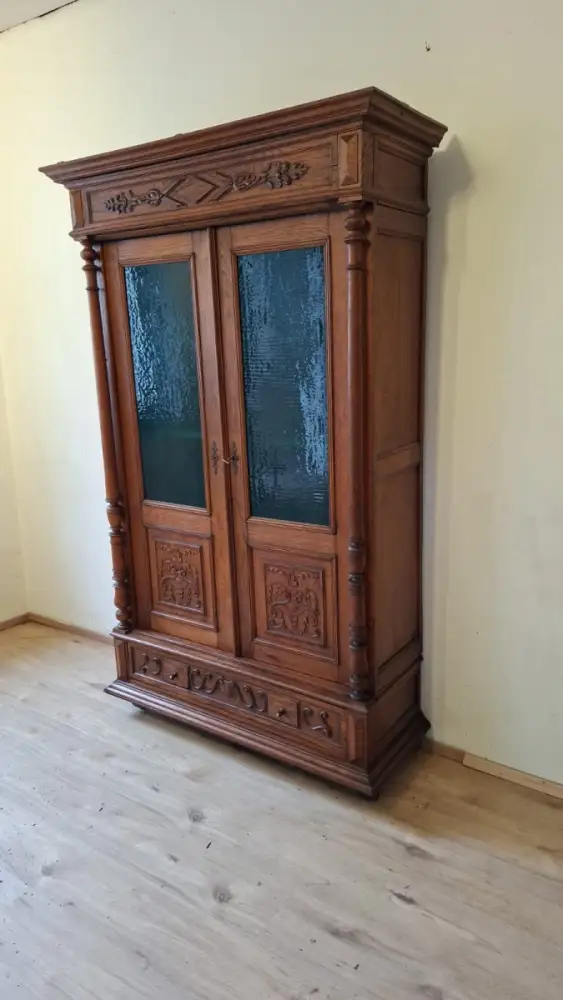 Vitrine Bibolotheksschrank Bücherschrank Herrenzimmer Gründe  Antik ca. 1900 Jh. 1