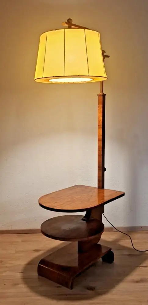 Antik Art Deco Leselampe mit Tisch, 1930 0