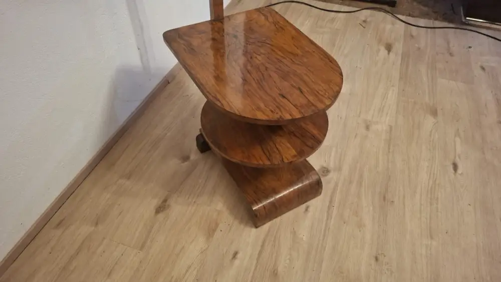 Antik Art Deco Leselampe mit Tisch, 1930 10