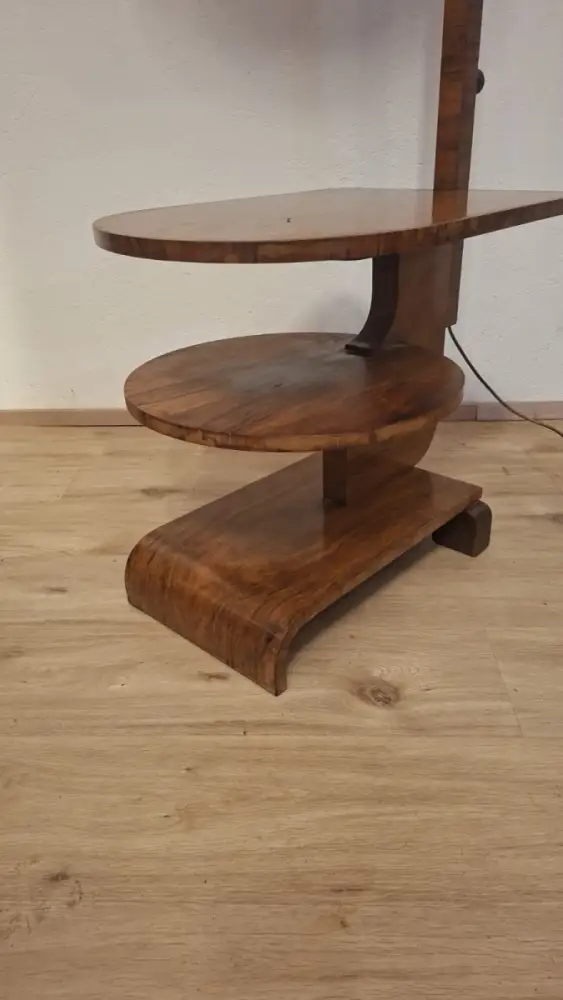Antik Art Deco Leselampe mit Tisch, 1930 5