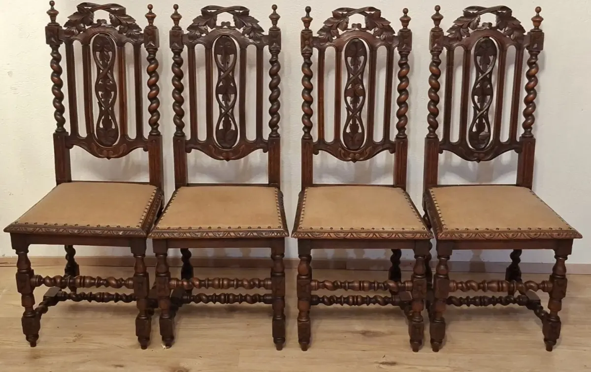 4  Esszimmerstühle Set Jagdstühle   Küchenstühle Gründer  Antik ca. 1900 Jh.