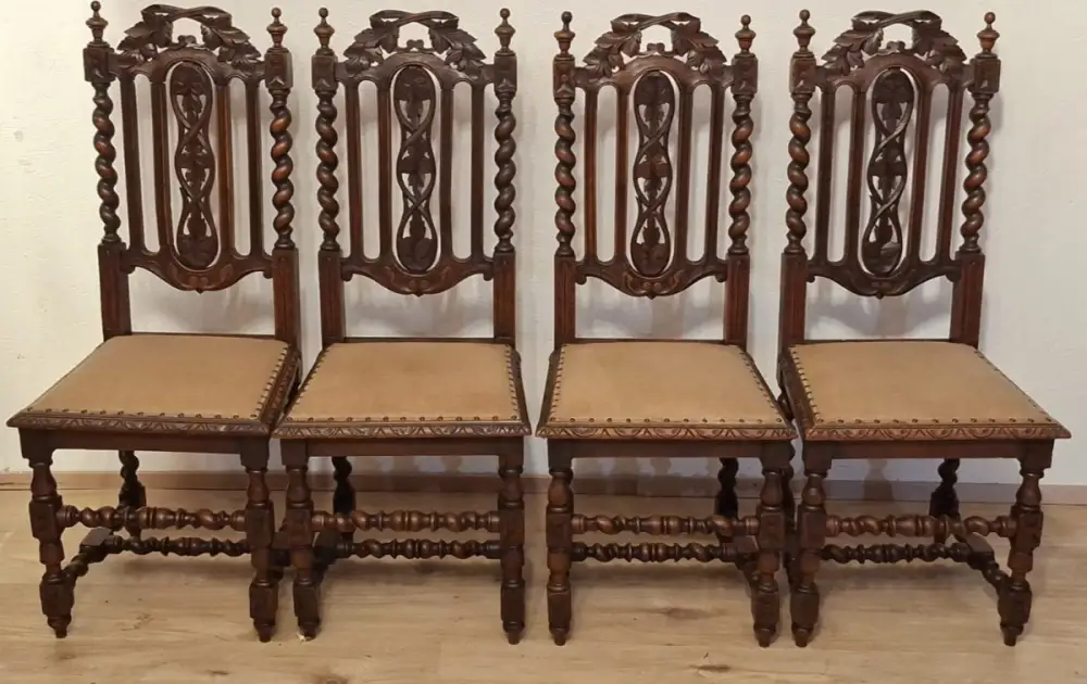 4  Esszimmerstühle Set Jagdstühle   Küchenstühle Gründer  Antik ca. 1900 Jh. 0