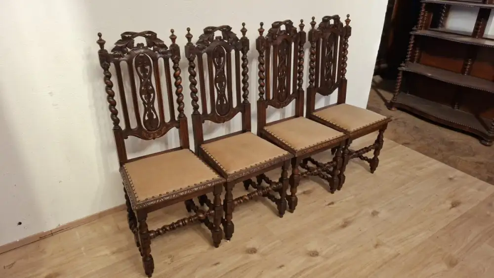4  Esszimmerstühle Set Jagdstühle   Küchenstühle Gründer  Antik ca. 1900 Jh. 1