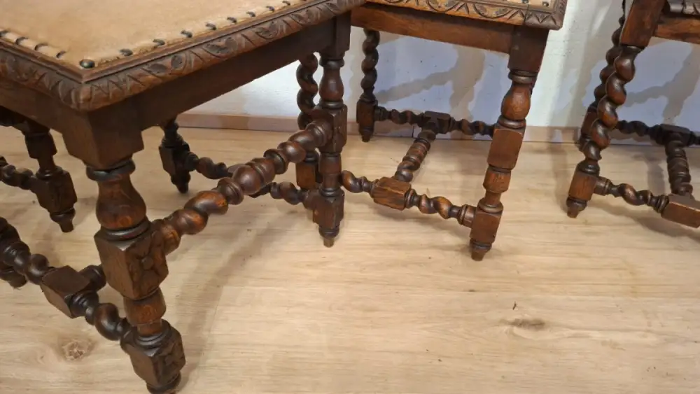 4  Esszimmerstühle Set Jagdstühle   Küchenstühle Gründer  Antik ca. 1900 Jh. 12