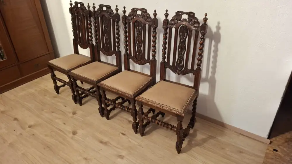 4  Esszimmerstühle Set Jagdstühle   Küchenstühle Gründer  Antik ca. 1900 Jh. 4