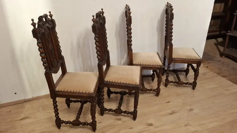 4  Esszimmerstühle Set Jagdstühle   Küchenstühle Gründer  Antik ca. 1900 Jh. 9