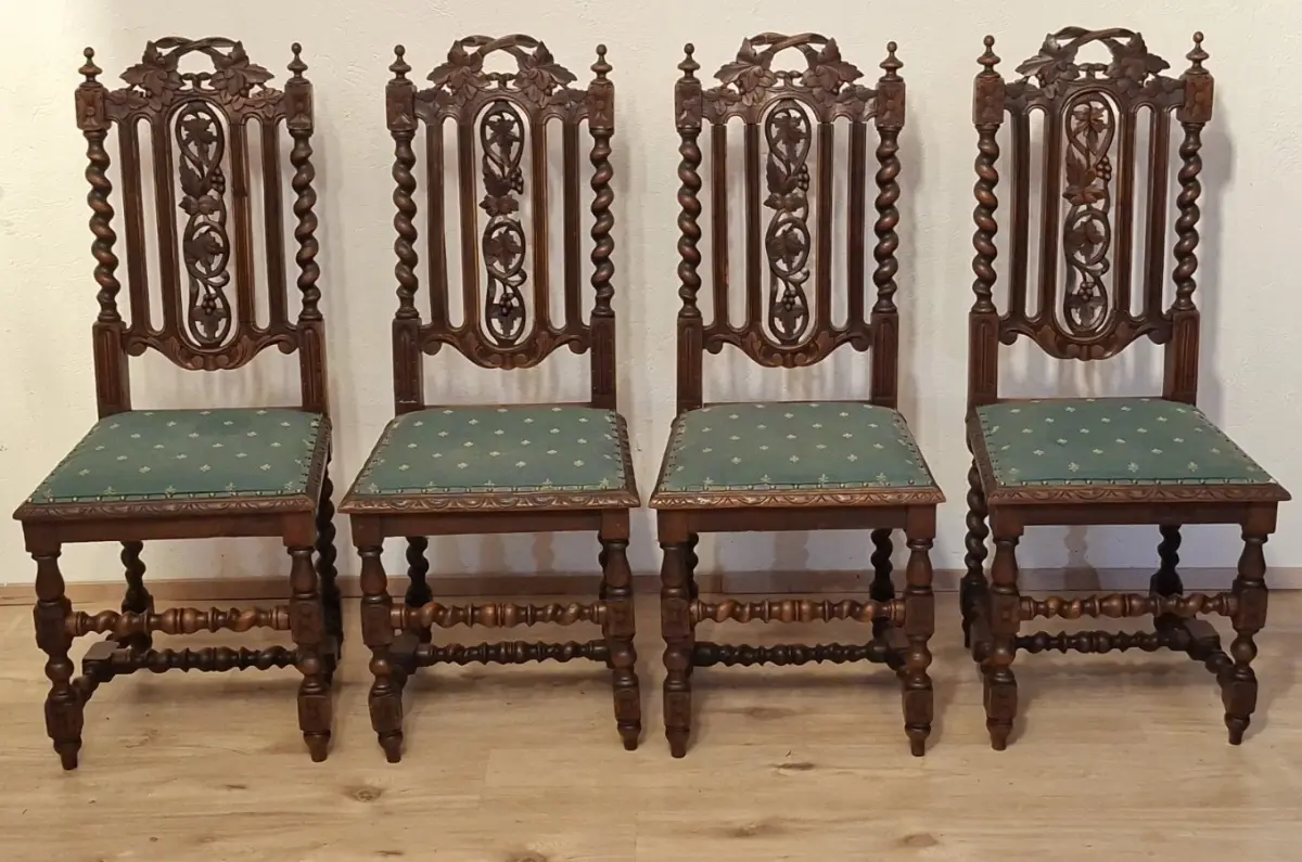 4  Esszimmerstühle Set Jagdstühle   Küchenstühle Gründer  Antik ca. 1900 Jh.