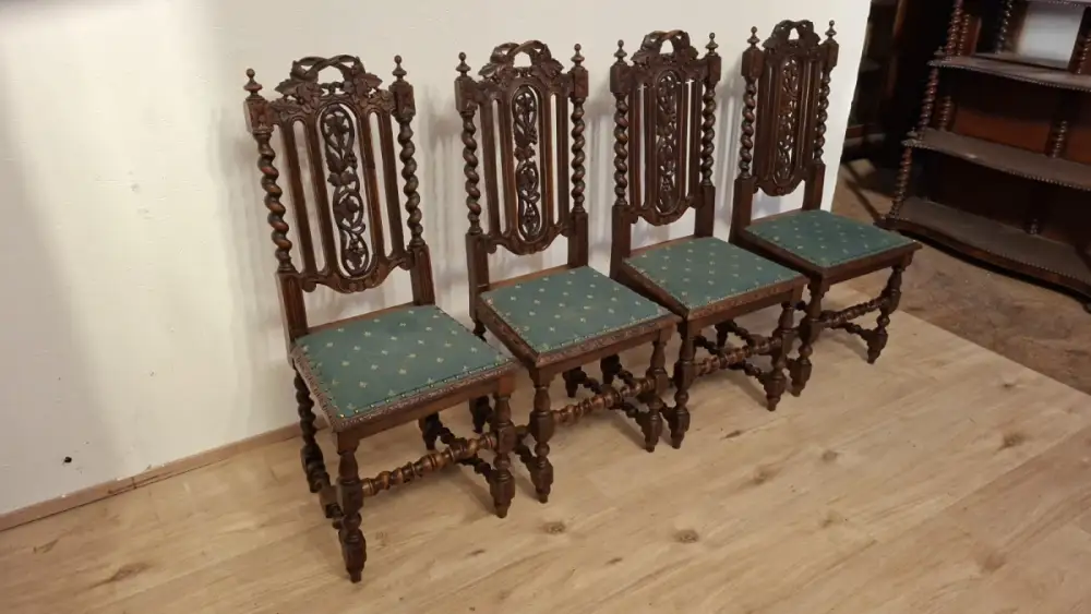4  Esszimmerstühle Set Jagdstühle   Küchenstühle Gründer  Antik ca. 1900 Jh. 1