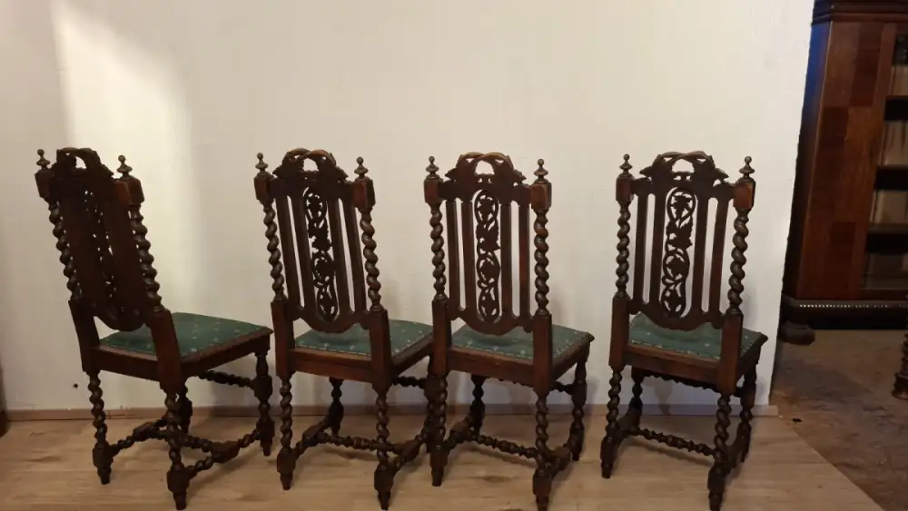 4  Esszimmerstühle Set Jagdstühle   Küchenstühle Gründer  Antik ca. 1900 Jh. 15
