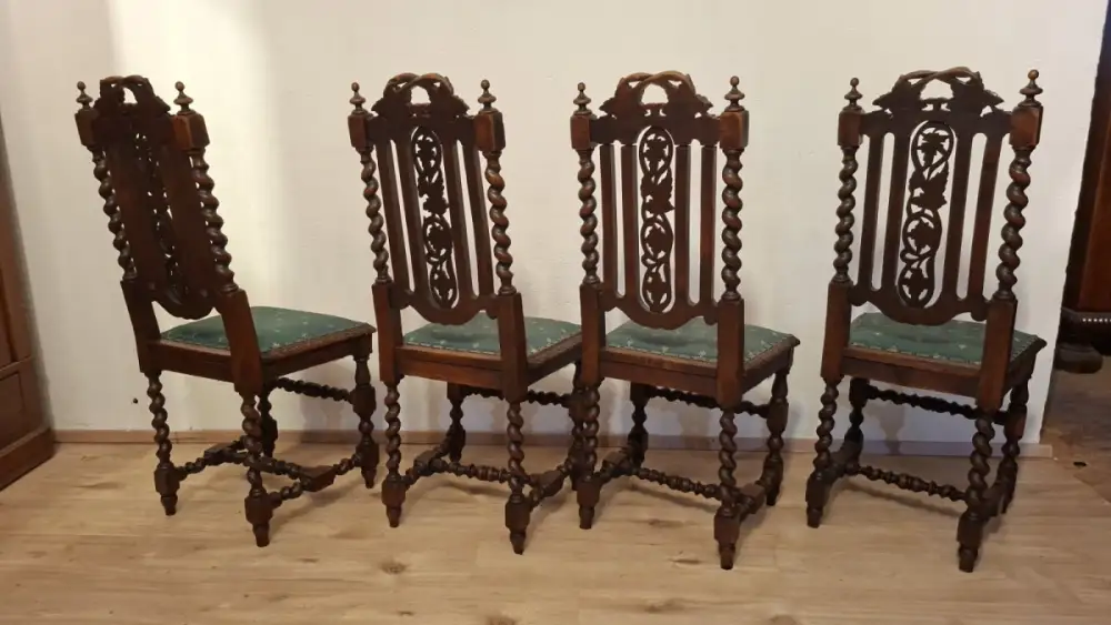 4  Esszimmerstühle Set Jagdstühle   Küchenstühle Gründer  Antik ca. 1900 Jh. 16
