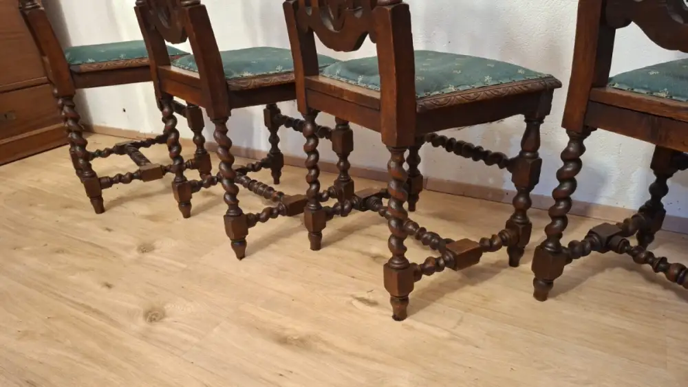 4  Esszimmerstühle Set Jagdstühle   Küchenstühle Gründer  Antik ca. 1900 Jh. 18