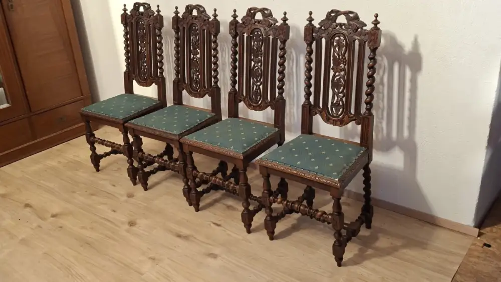 4  Esszimmerstühle Set Jagdstühle   Küchenstühle Gründer  Antik ca. 1900 Jh. 4