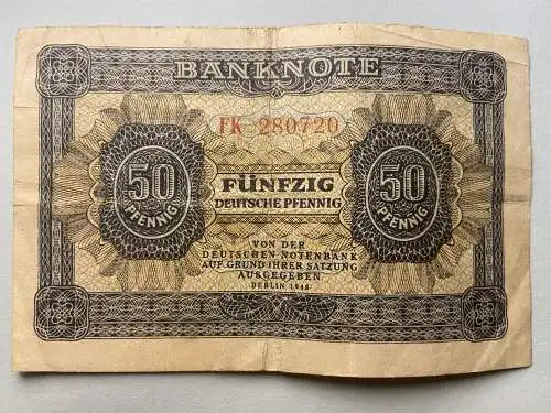 50 Deutsche Pfennig-Banknote 1948 6-stellig Serie