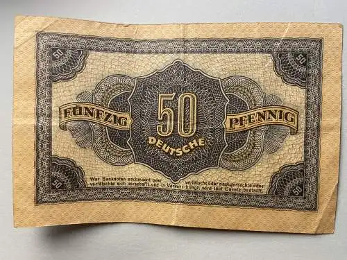 50 Deutsche Pfennig-Banknote 1948 6-stellig Serie