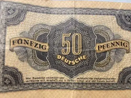 50 Deutsche Pfennig-Banknote 1948 6-stellig Serie