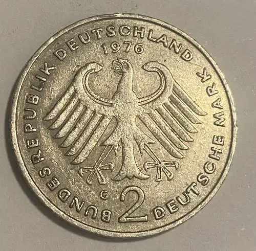 2 DEUTSCHE MARK 1969 - 1987 KONRAD ADENAUER