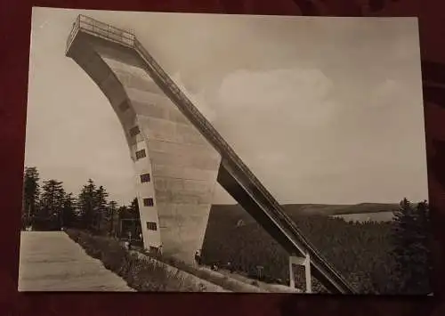 [Echtfotokarte schwarz/weiß] Oberhof i. Thür. - Schanze am Rennsteig. 