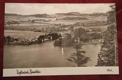 [Echtfotokarte farbig] Vogtländische Heimatbilder - Pirker Talsperre - Blick auf Taltitz. 