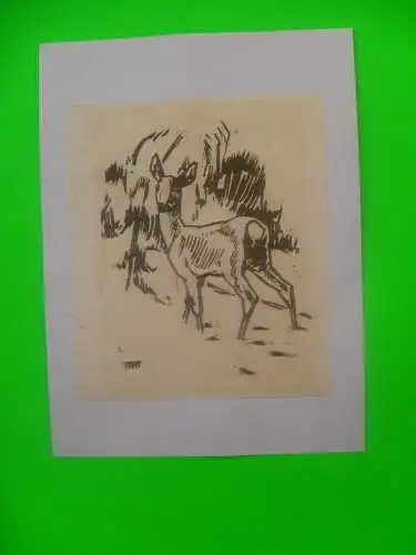 VIER ORIGINAL SIGNIERTE ZEICHNUNGEN.