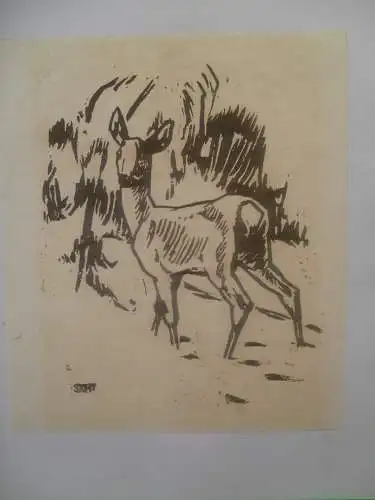 VIER ORIGINAL SIGNIERTE ZEICHNUNGEN.