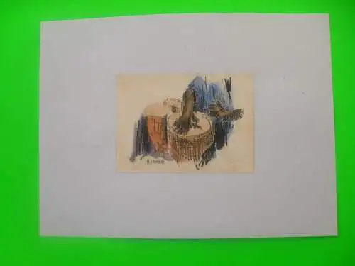 VIER ORIGINAL SIGNIERTE ZEICHNUNGEN.