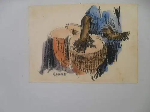 VIER ORIGINAL SIGNIERTE ZEICHNUNGEN.