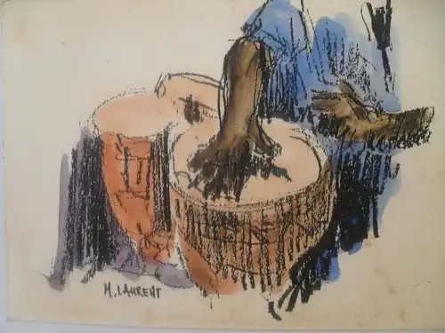 VIER ORIGINAL SIGNIERTE ZEICHNUNGEN.