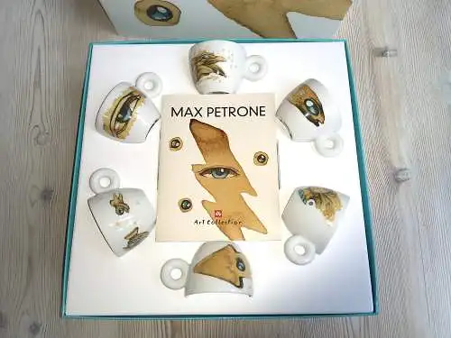 6 x ILLY Art Collection 2018  MAX PETRONE Espresso Tassen mit Untertassen 