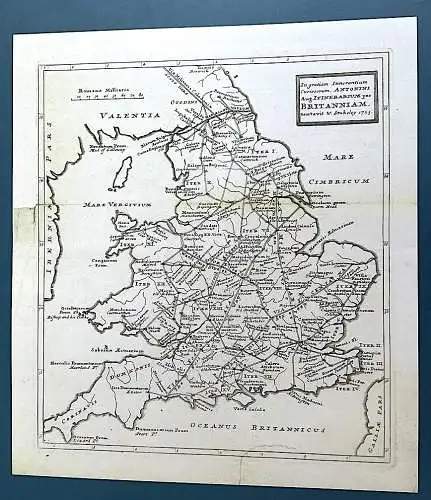 Roman Roads  Map Stukeley  aus dem Jahr  1723