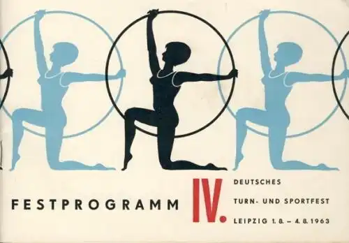 IV. Turn- & Sportfest 1963 in Leipzig
 Konvolut von 3 Programmen. 