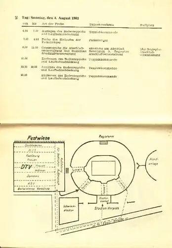 IV. Turn- & Sportfest 1963 in Leipzig
 Konvolut von 3 Programmen. 