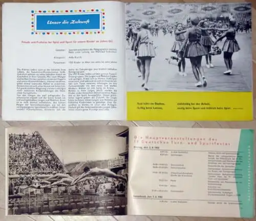 IV. Turn- & Sportfest 1963 in Leipzig
 Konvolut von 3 Programmen. 