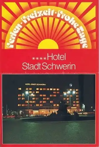 Prospekt mit Konvolut Dokumenten, Eintrittskarten etc
 Hotel Stadt Schwerin. 