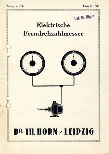 Elektrische Ferndrehzahlmesser. 