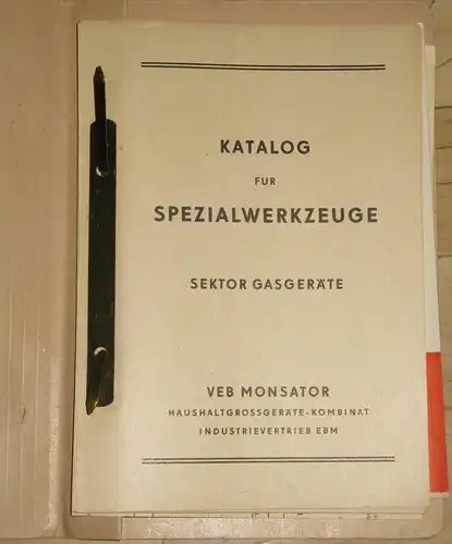 Katalog für Spezialwerkzeuge, Sektor Gasgeräte. 