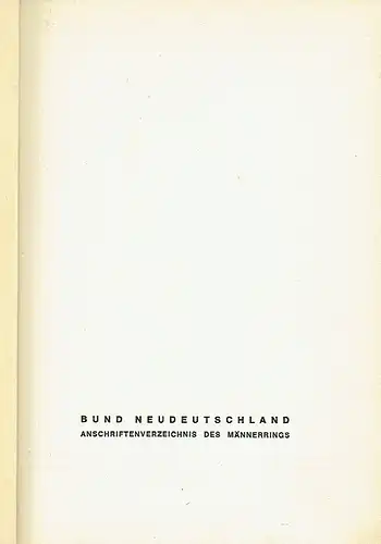 Anschriftenverzeichnis des Männerrings. 