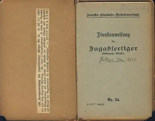 (Abkürzung: DAZA. Nr. 24)
 Dienstanweisung für Zugabfertiger. 