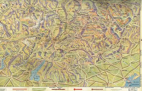 Cartina Turistica delle Dolomiti / Merano. 