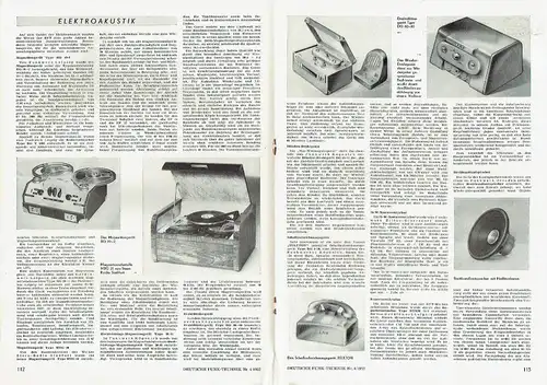 Deutsche Funk-Technik
 Monatsschrift für Radio, Fernsehen und Elektroakustik
 1. Jahrgang, Heft 4. 