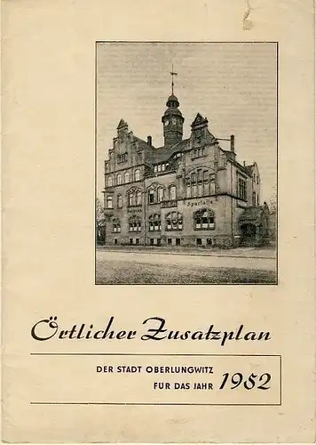 Örtlicher Zusatzplan der Stadt Oberlungwitz für das Jahr 1952. 