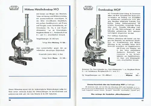 Leitz Optik in der Metallindustrie
 Liste Metallo B 7037, Juni 1931. 