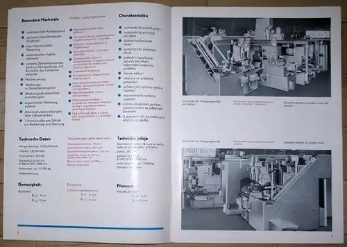 Fertigungsstraße in starrer Verkettung für die gesamte Bearbeitung der Achslagergehäuse (außer Fräsen der Gleitflächen). 