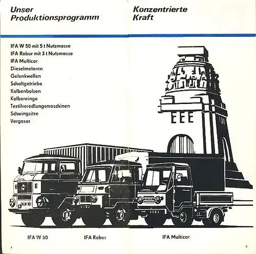 Ausstellerverzeichnis der Betriebe des IFA-Kombinates Nutzkraftwagen Ludwigsfelde
 Leipziger Herbstmesse 1979. 