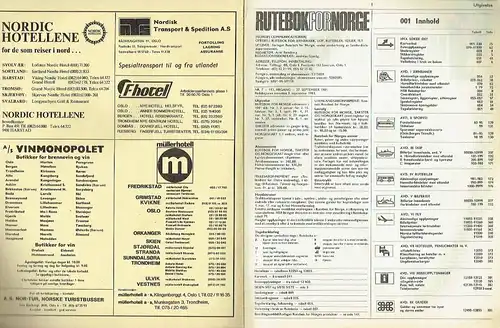 Rutebok for Norge
 Offisiell Rutobok for Jernbaner, Skip, Rutebilder, Ferjer, Fly
 Nr. 7, 27. September 1981. 
