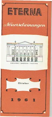 VEB Deutsche Schallplatten: Eterna Neuerscheinungen Oktober 1961. 